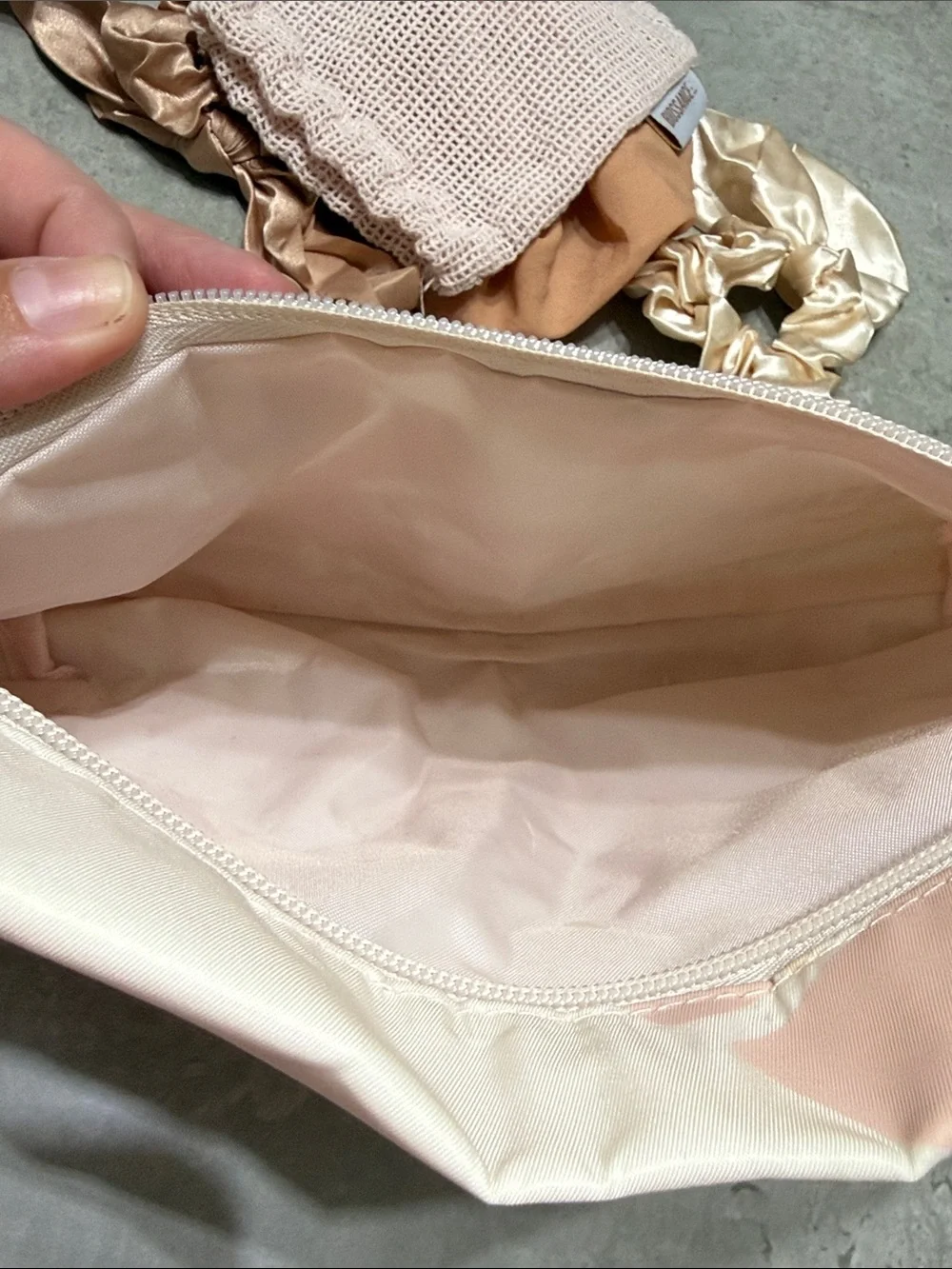 BUNDLE Biossance Pink and White Leaf-Print Cosmetic Pouch